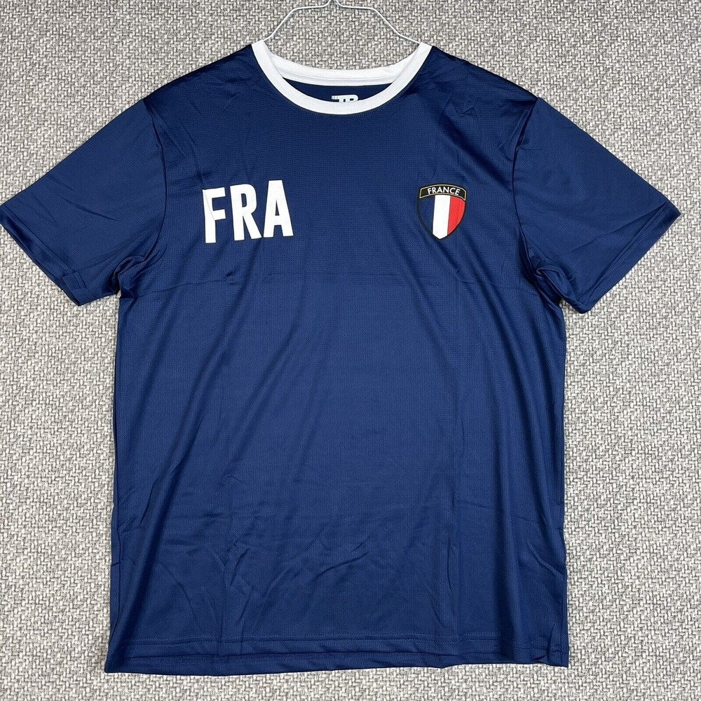 France Football Jersey Blue # 10 Adult Sizes Large Soccer T-Shirt Regular Fit